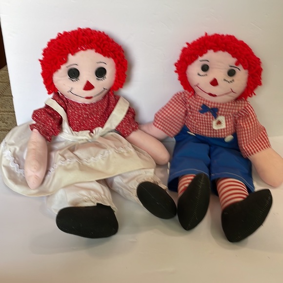 Vintage Raggedy Ann and Andy EUCDoll 25” Hand 19” wide...